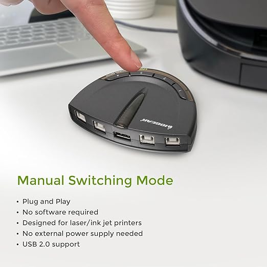 IOGEAR 4-Port USB 2.0 Automatic Printer Switch, GUB431