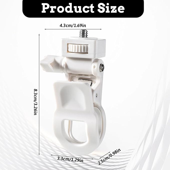 Webcam Mount for Monitor, Camera Mount Clamp Clip Ring Light Clip Adapter Replacement Zoom Light Clips-on Part Screen Display Top Fill Lights-Flash Holder for Phone Tripod Tablet Video Live Stream
