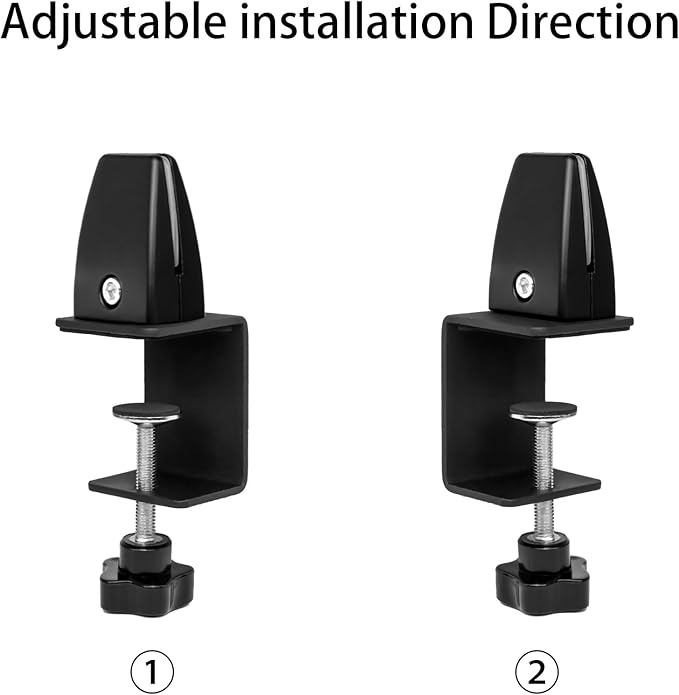 4-Pack Sneeze Guard Clamps for 1/8"" to 1"" Thick Panels, Adjustable Desk Partition Clips, Easy-to-Install Desk Privacy Panel Clips, Ideal for Office and Home Use, Black, 8HY-I0K-JXP340
