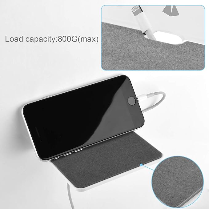 TXEsign Wall Shelf Speaker Mount, Small Wall Shelf for Speaker, Webcam, Cell Phones, Acrylic Floating Shelf (White)
