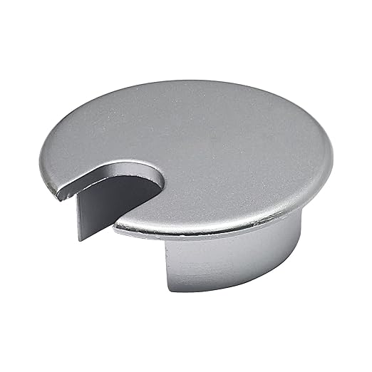 Desk Grommet 1-3/8" (35 mm), Desk Cord Hole Cover, Cable Grommet Metal Zinc Alloy Materilal, Desk Hole Grommet for Office and Home Table Cable, Detachable Cable Cord Organizer (Matte Silver 1 Pcs)