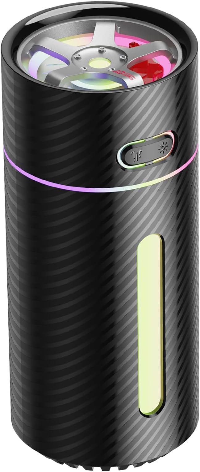 Rim GT Auto Portable Mini Humidifier with fidget spinner,Cool Mist,Rechargable,USB Powered,relieve pressure and stress,Cool Steam for Bedroom Desk,Office,Car,Outdoor Travel (Space Grey)