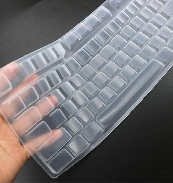 Silicone Keyboard Skin Cover Compatible for Logitech G810 G610 Orion Mechanical Gaming Keyboard, Logitech G213 Prodigy & G512 & G512 SE & G413 & K840 Gaming Keyboard (Clear)
