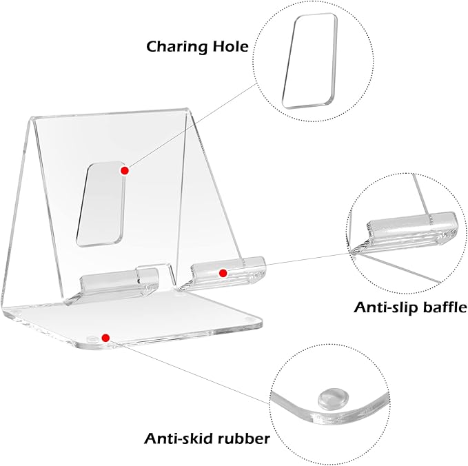 Kamehame Acrylic Desk Tablet Stand - Clear iPad & Galaxy Tab Stand (4-13 inches)