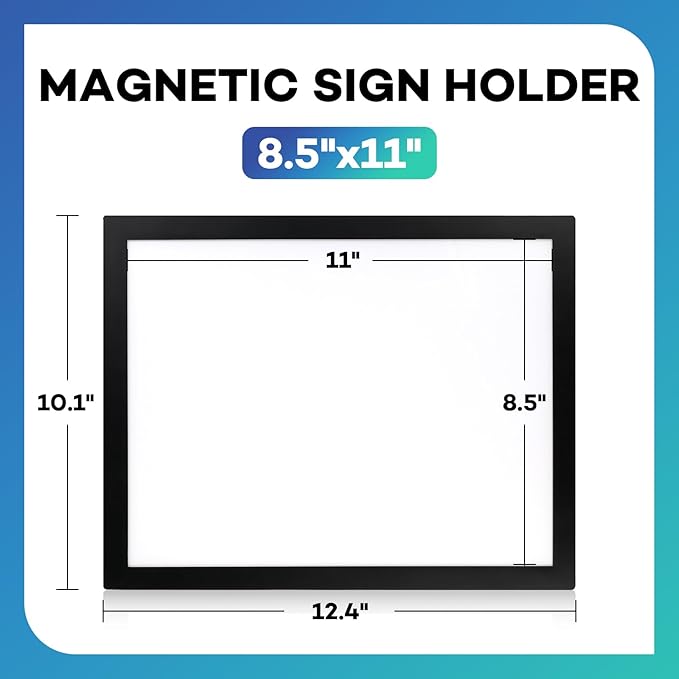 YixangDD 10 Pack Magnetic Sign Holder 8.5 x 11, Self-Adhesive Magnetic Wall Mount Sign Holder, Magnetic Document Holder for Wall Window Office Poster Store