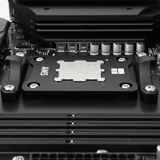 AM5 CPU Contact Frame V2, Anti-Bending Secure Frame, All-Aluminum CNC, Even Pressure, for AMD AM5 Socket, Includes L-Shaped Screwdriver