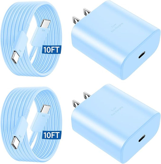 45W USB C Super Fast Charger Type C Charger Fast Charging Android Phone Charger Block with 10FT Type C Charging Cable for Samsung Galaxy S26 Ultra/S26/S26+/S25/S25 Ultra/S25+/S24 Ultra/S23 Ultra/S22