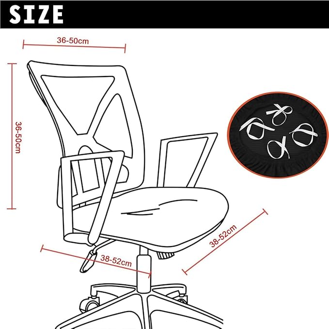 Office Chair Covers - 2 Piece Protective Stretchable Chair Seatcovers Stretch Chair Slipcover, Removable Washable Universal Armchair Cover Slipcover Chair Seat Cover Protector Cover