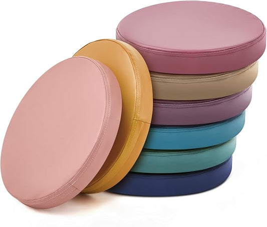 Juexica 8 Pcs Extra Thick Flexible Seating Floor Cushion Assorted Colored Floor Pillow Classroom Seat Cushion Soft Classroom Seating for Kid Learning(Morandi Color,13.8 x 13.8 x 2 Inch,Round)