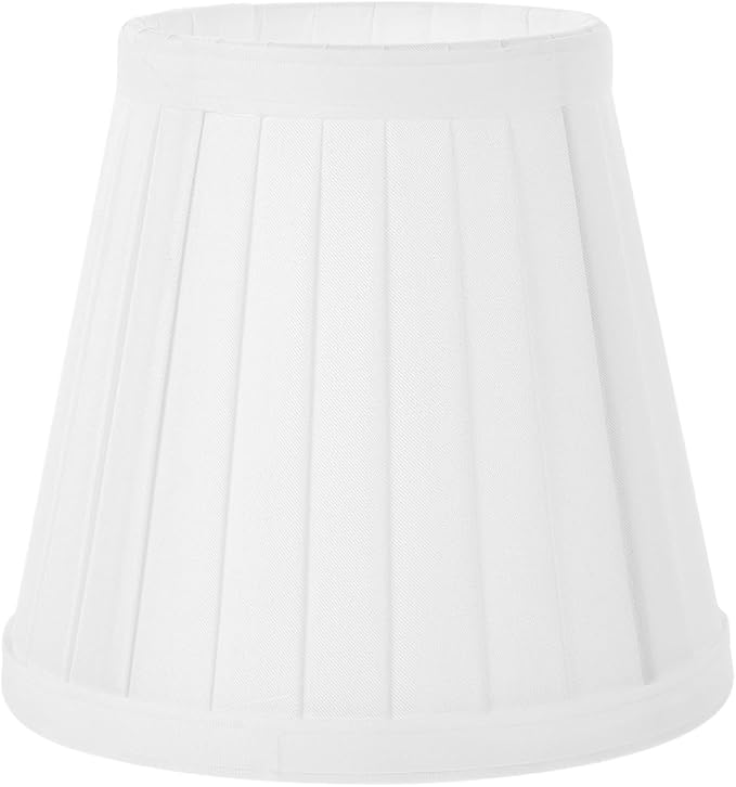Hemobllo Small Lamp Shade - Clip On Bulb Lampshade Fabric Mini Fitter Replacement for Chandelier Table Floor Wall, 5x5x3 Inch, White