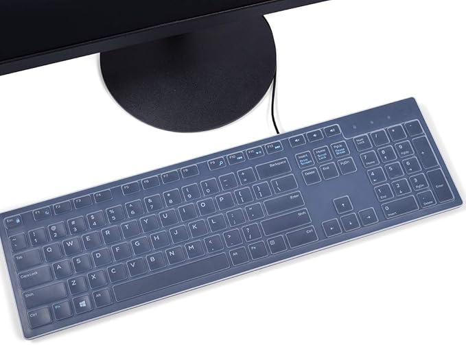 CASEDAO Clear Keyboard Cover Compatible with Dell KB216 KB216p KB216d / KM636 Wireless Keyboard, Dell Optiplex 5250/3050/3240/5460/7450/7050,Dell Inspiron AIO 3475/3670/3477 All-in one Desktop