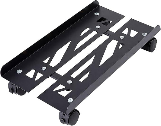 Mobile PC Stand, Adjustable Metal Computer Tower Stand, PC Floor Stand with 4 Locking Caster Wheels, PC Tower Stand, CPU Holder, PC Cart PC Riser Fits Most PC for Gaming Office Desk