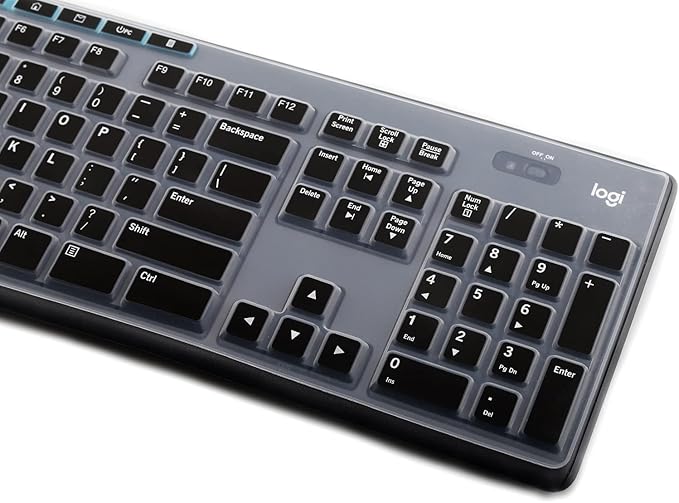 Keyboard Cover Skin Protector Fit Logitech MK275 MK270 Keyboard, Logitech K200 K260 K270 MK200 MK260 Ultra Thin Desktop PC Silicone Keyboard Cover-Black