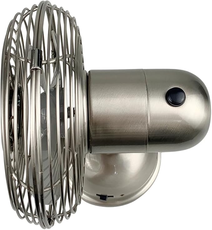 Good Housekeeping (92512) All-Metal USB-Powered 5" Oscillating Personal Fan (Brushed Nickel)