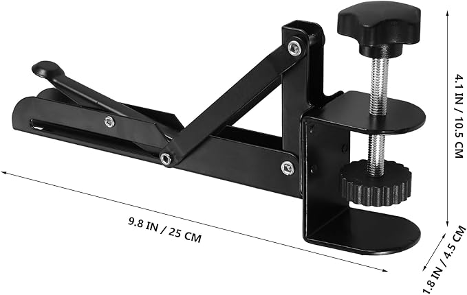 Angoily Folding Desktop Keyboard Tray Support Bracket Adjustable Clamp-on Keyboard Hand Support Portable Desk Extension Board 9.84X4.13X1.77In for Home and Office
