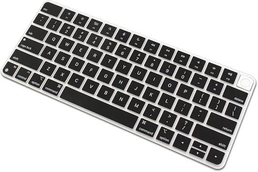 ProElife Keyboard Cover Skin for 2024-2021 Apple Magic Keyboard 3 with Touch ID A3118 A2449 Ultra Thin Silicone Keyboard Protector for iMac 24'' / Mac mini M4 M2 M1 Chip Keyboard Accessories (Black)