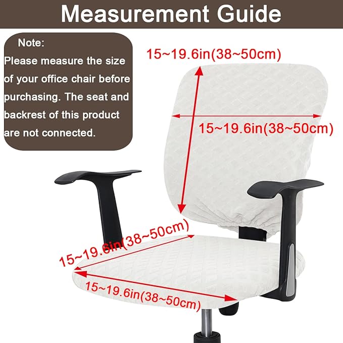 Office Chair Cover Universal Rotating Chair Slipcovers Stretch Removable Protector Computer Chair Seat Cover (Cream White, Chair Seat Cover + Backrest Cover)