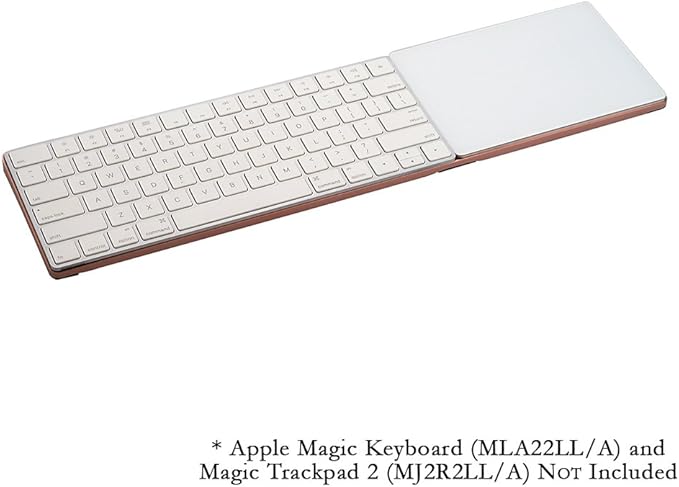 Fotodiox CraftMaster Union Tray for Apple Magic Keyboard and Apple Magic Trackpad 2 - Metal Dock Stand Controls Your iMac or Laptop Remotely, Premium Home and Office Accessory - Rose Gold
