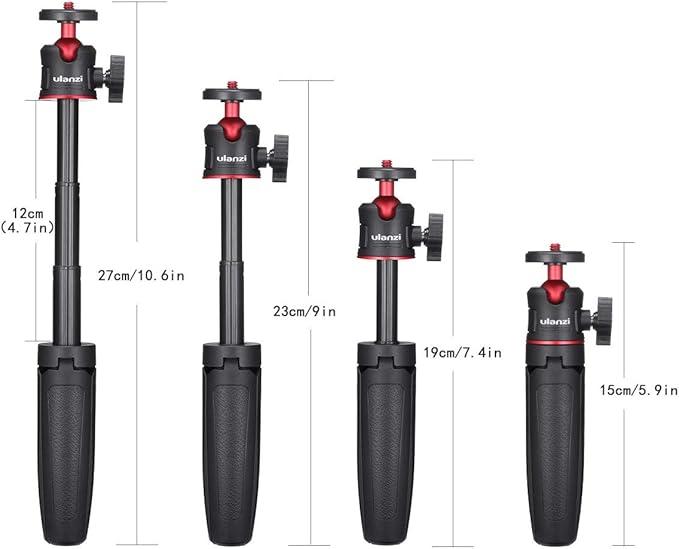 MT-08 Black Mini Tripod for Camera, 1/4" Screw Universal Tripod Compatible with DJI OSMO Pocket 3/Pocket 4/Insta 360x5/OSMO 360/Xtra/Sony/Canon,Extendable Handheld Vlogging Video Filming Table Stand