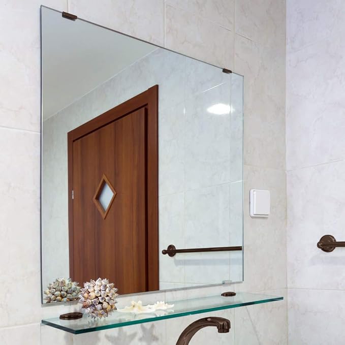 Dulles Glass Floating Shelf Brackets, Rounded Clamps Heavy Duty, Oil Rubbed Bronze, for Glass, Wood, Acrylic Wall Mounted Shelf Support. 1 Piece.
