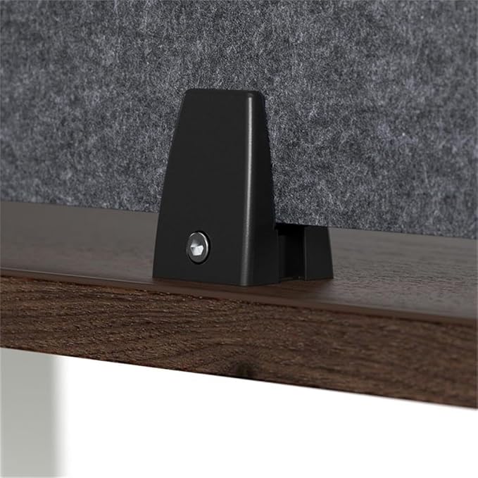 Pemberly Row Modern 70W Desktop Privacy Screen, Cool Charcoal Finish, Acoustic Sound-Dampening Design, Flexible Mounting Options, Visual Barrier for Office Workstations