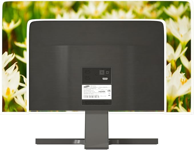Nature Flowers Monitor Dust Cover 26, 27, 28 Inch Spring Summer Floral Natural View Panel Case Antistatic Water Resistant Monitor Dust Cover Dust Proof Monitor Covers for Computer Screen