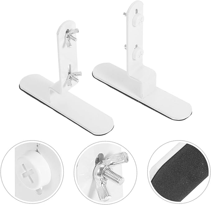 VILLCASE 2pcs White Metal Table Pegboard Brackets Desktop Fixing Stand Clamp for Office Home Wall-Mounted Organizer Shelf Support