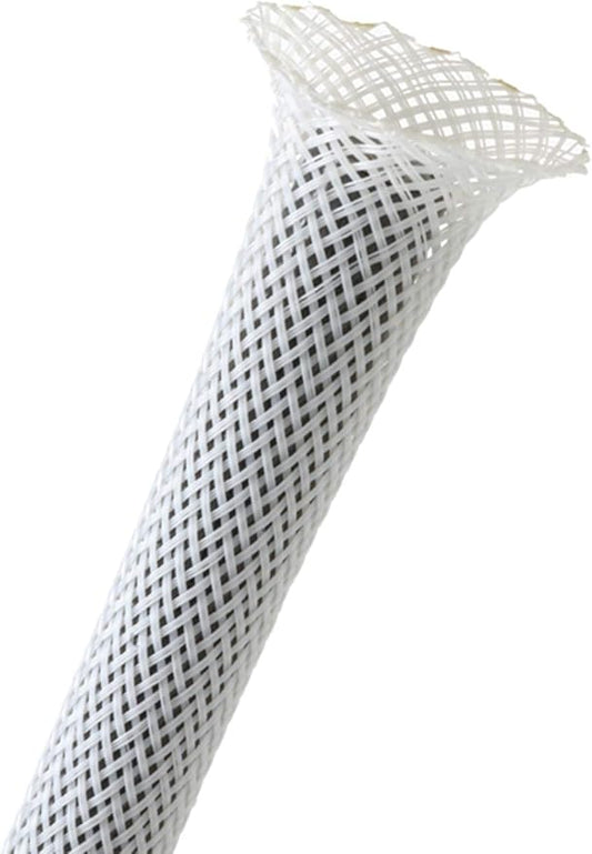 2" PET Expandable Braided Sleeving - Color: White - Length: 200FT