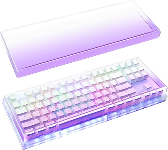 Geekria Acrylic Keyboard Dust Cover, for TKL 80% Compact 87 Key Mechanical Gaming Keyboard, Compatible with Logitech G915 TKL/G PRO (Gradient Purple)