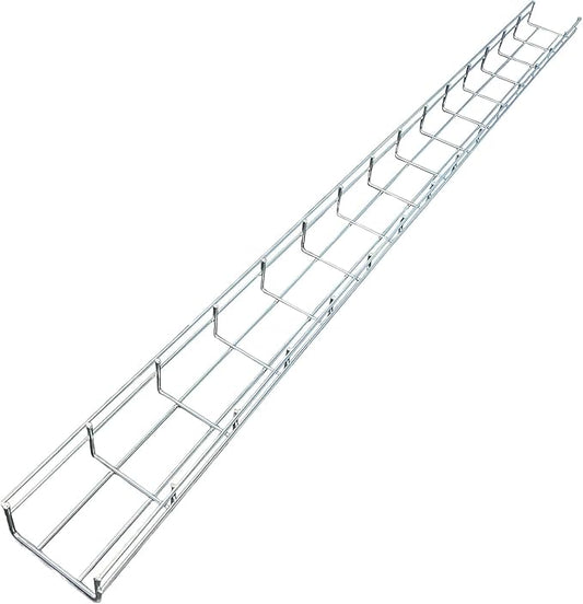 Kable Kontrol Cable Tray - 5 Feet Long x 4" W x 2” H - 480 Pcs Bulk Pack - Wire Mesh Tray Cable Management Rack Cords Organizer Cable Basket, Zinc Plated Steel NEC Approved for Network, Fiber Optic