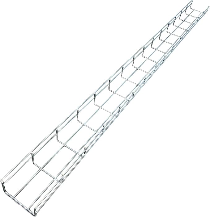 Kable Kontrol Cable Tray - 5 Feet Long x 4" W x 2” H - 240 Pcs Bulk Pack - Wire Mesh Tray Cable Management Rack Cords Organizer Cable Basket, Zinc Plated Steel NEC Approved for Network, Fiber Optic
