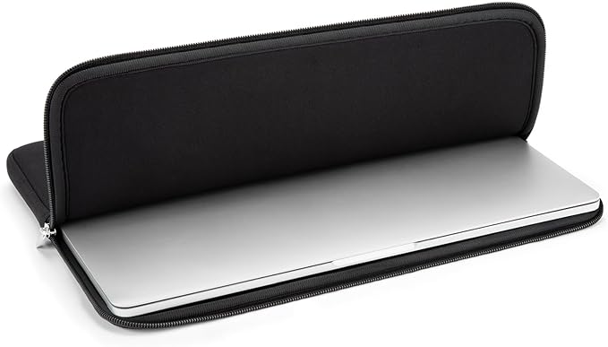 RAINYEAR Laptop Sleeve Case Compatible with 13.3 Inch Notebook Computer Tablet Chromebook 14" MacBook Pro/Max M1 M2 M3 M4 M5 Soft Carrying Bag Zipper Protective Cover with Accessories Pouch(Black)