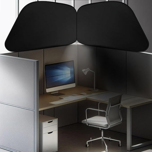 Juexica Foldable Office Cubicle and Desk Shade, Portable 29.5 Inch Cubicle Shade Canopy for Light Sensitive Workers, Fully Block Light and Airflow, for Working Partitions Corner Privacy Accessories