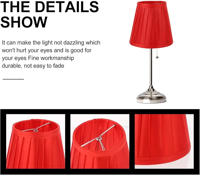 Hemobllo Simple Lampshade Large Red Fabric Lampshade for Table Bedside and Floor Lamps