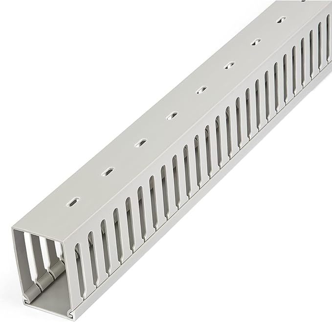 StarTech.com Open Slot Cable Management Raceway with Cover, 2"(50mm)W x 3"(75mm)H - 6.5ft(2m) length - 1/4"(8mm) Slots, PVC Network Cable Hider/Wall Wire Duct, Max 180 Cables, UL Listed, TAA