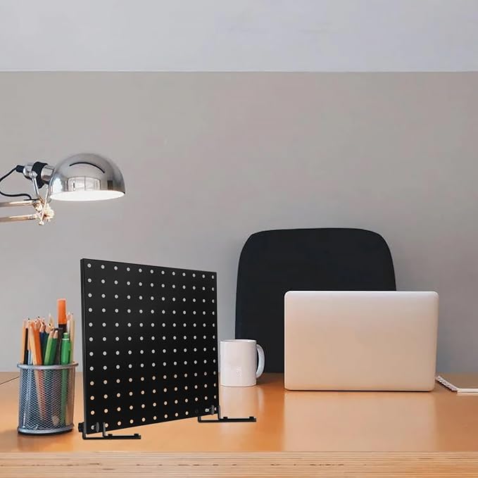 NUOBESTY 1 Pair Black T-Shaped Metal Pegboard Holder for Desk Edge Mounting Table Pegboard Display Brackets Work from Home Accessories