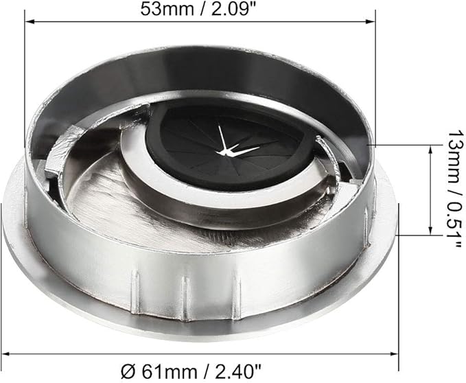 uxcell Cable Hole Cover, 2.1Inch/53mm Zinc Alloy Desk Wire Cord Cable Grommets Hole Cover for Office PC Desk Cable Cord Organizer, Silver Tone