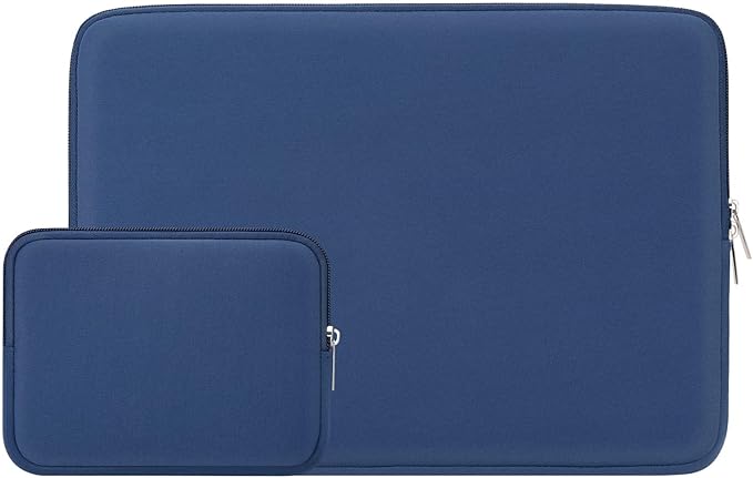 RAINYEAR 15.6 Inch Laptop Sleeve Protective Case Soft Carrying Zipper Bag Cover with Accessories Pouch, Compatible with 15.6" Notebook Computer Chromebook (Navy Blue)