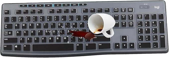 Keyboard Cover for K270 Wireless Keyboard, Logitech MK295 MK275 MK270 Wireless Keyboard Cover, Logitech K200 K260 K270 MK200 MK260 K270 K275 K295 Keyboard Cover Skin Protector -Black