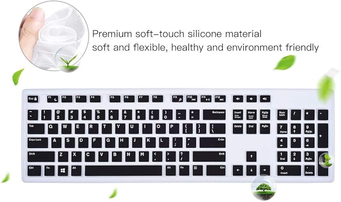 imComor Keyboard Cover for Dell KM636 Wireless & Dell KB216 Wired Keyboard/Dell Optiplex 5250 3050 3240 5460 7450 7050/Dell Inspiron AIO 3475/3670/3477 All-in one Desktop Keyboard Cover, Black