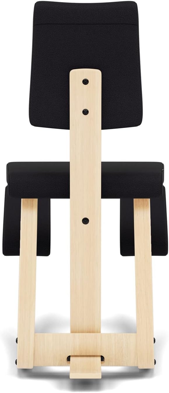 Varier Variable Plus Ergonomic Kneeling Chair with Backrest Natural/Black| Active Sitting Posture Support Home Office Desk Chair | 10 Year Guarantee