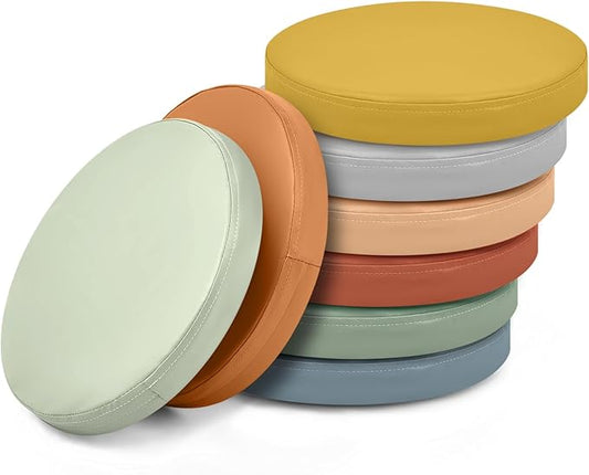 Juexica 8 Pcs Extra Thick Flexible Seating Floor Cushion Assorted Colored Floor Pillow Classroom Seat Cushion Soft Classroom Seating for Kid Learning(Boho Color,13.8 x 13.8 x 2 Inch,Round)