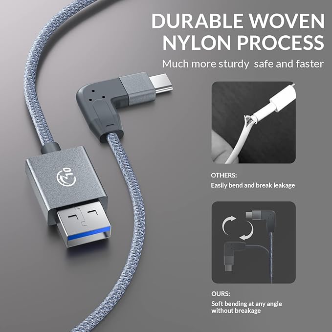 7-Port USB Hub, USB 3.2 Gen1 Hub with 7 USB 5Gbps Data Multiports, Unique 32° Easy Plug, USB Splitter for PC- 3.28ft