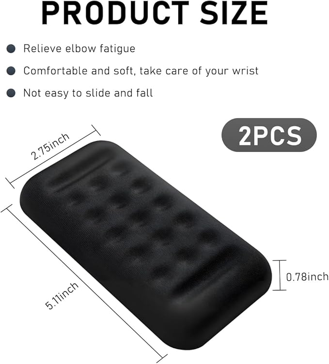 Wevdn 2 PCS Arm Rest Elbow Pads for Car, 5.1" × 2.6" Vehicle Door Thigh Support Armrest Pad with Memory Foam, Non-Slip Automotive Comfortable Elbow Fatigue Relief Wrist Rest Cushion