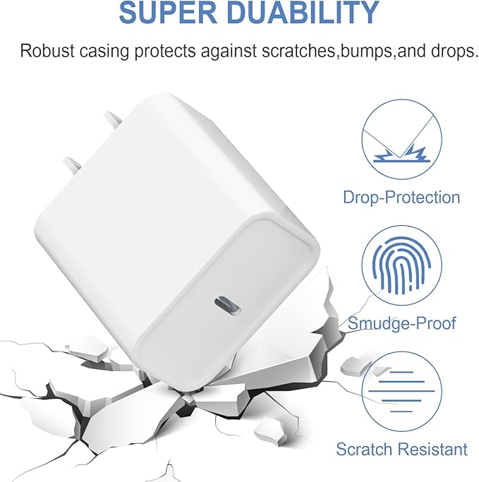 STAKYCET iPhone Fast Charger iPad Charger 2-Pack 20W USB C Wall Charger with USB C to Lightning Cable Compatible with iPhone 14/13/12/11, iPad & More