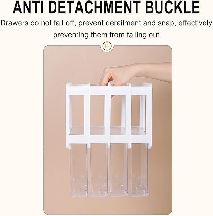 Mini Desktop Drawer Plastic White Frame with Clear Drawers Small Storage Drawers Containers Multi-layer Storage Organization Units for Storing Arts, Crafts, Sewing Accessories, Stationary (3 Layers)