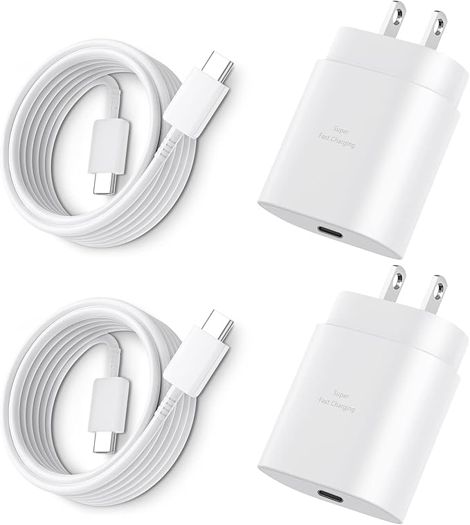 Type C Charger Fast Charging,25W PD USB C Fast Wall Charger Block & 6.6ft Android Phone Charge Cable for Samsung Galaxy S26 S25 S24 S23 S22 S21 S20 Plus Ultra,Note 20 10 9 8/ S10 S9 S8 Pixel 6 5 4 Pro