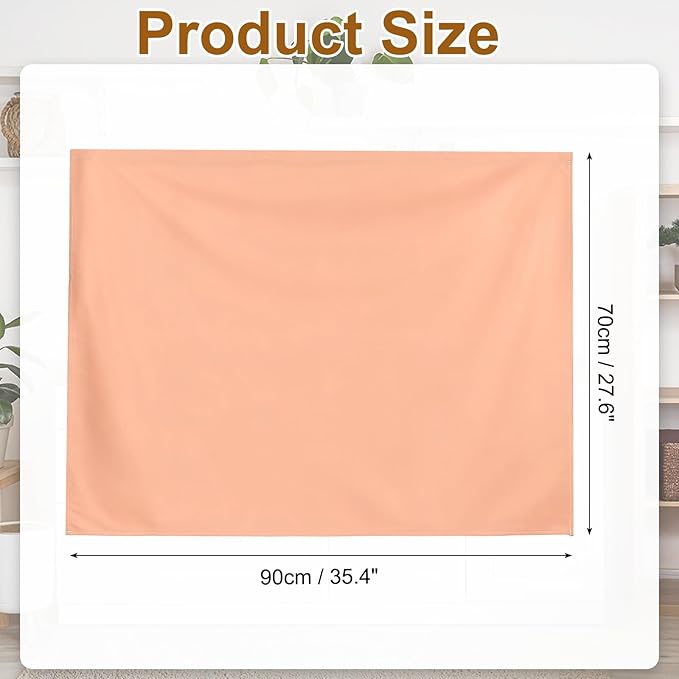 uxcell Cabinet Curtains, Dust Proof Privacy Drape Short Curtain, Hook & Loop Under The Desk Skirt for Kitchen Bathroom Closet Storage Room (35.4" W x 27.6" H, Orange Red)