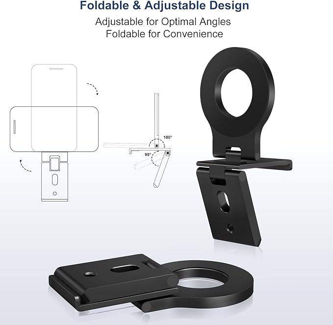 Itramax Continuity Camera Mount for iMac&Desktop Monitor,Magnetic Phone Webcam Stand,Foldable Phone Webcam Holder for MagSafe iPhone 17 Air Pro Max/17e/16/15/14/13/12/11/XR/XS,Mac,MacBook,Apple TV 4K