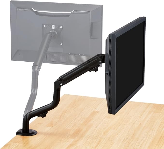 Elecom DPA-SL05BK Monitor Arm, Display Arm, Single Arm, Spring, Load Capacity: Approx. 4.4 - 17.6 lbs (2 - 8 kg),